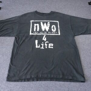 Vintage nWo New World Order 4 Life T-Shirt Mens XXL Black WCW Wrestling Tee